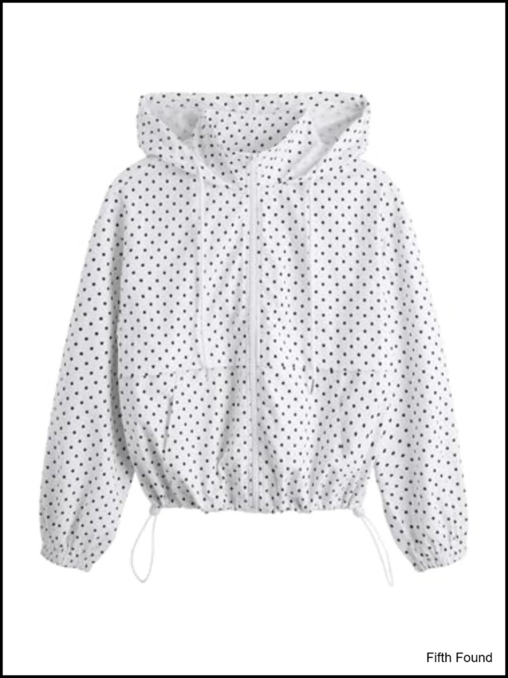 Women's Polka Dots Zip Up Hoodie Windbreaker Workout Jacket